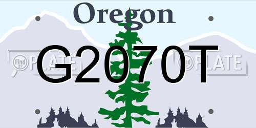 G2070T Oregon License Plate