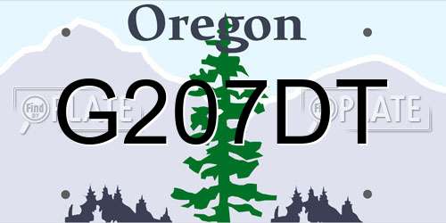 G207DT Oregon License Plate