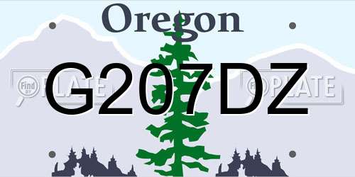 G207DZ Oregon License Plate
