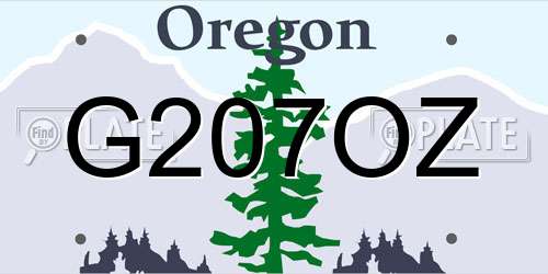 G207OZ Oregon License Plate