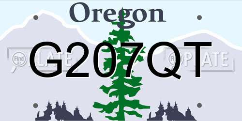 G207QT Oregon License Plate