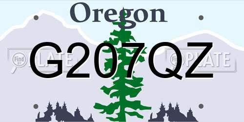 G207QZ Oregon License Plate