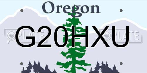 G20HXU Oregon License Plate
