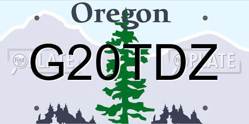 G20TDZ Oregon License Plate