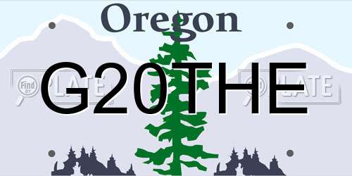 G20THE Oregon License Plate