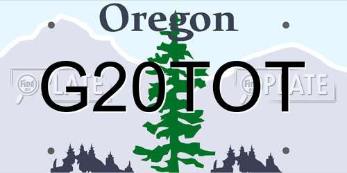 G20TOT Oregon License Plate