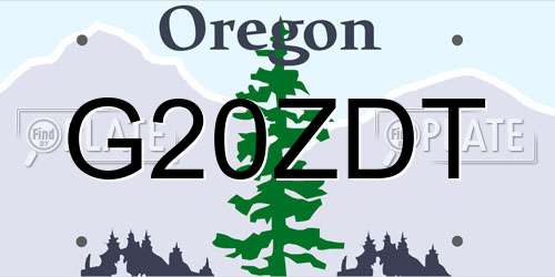 G20ZDT Oregon License Plate