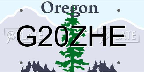 G20ZHE Oregon License Plate