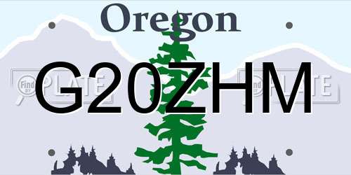 G20ZHM Oregon License Plate