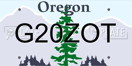 G20ZOT Oregon License Plate