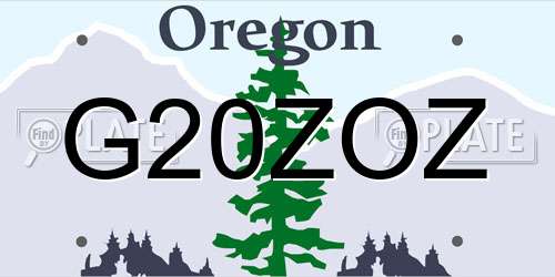 G20ZOZ Oregon License Plate