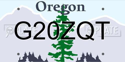 G20ZQT Oregon License Plate