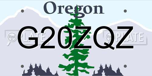 G20ZQZ Oregon License Plate