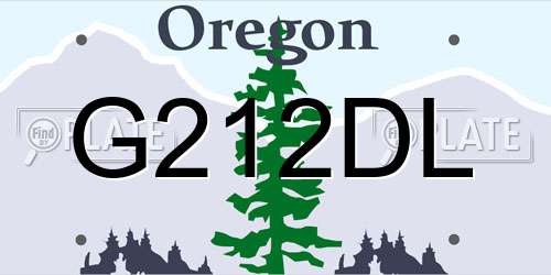 G212DL Oregon License Plate