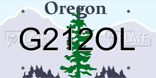 G212OL Oregon License Plate