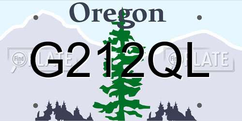 G212QL Oregon License Plate