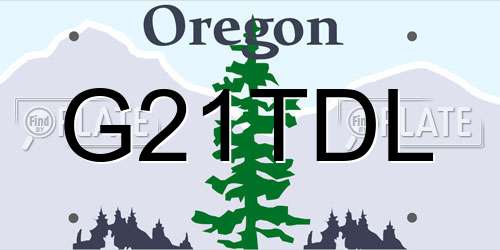 G21TDL Oregon License Plate