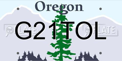 G21TOL Oregon License Plate