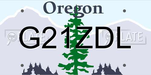 G21ZDL Oregon License Plate