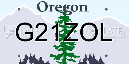 G21ZOL Oregon License Plate