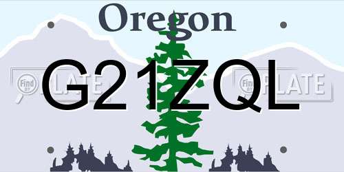 G21ZQL Oregon License Plate