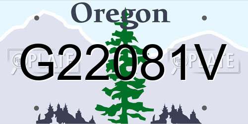 G22081V Oregon License Plate