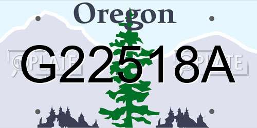 G22518A Oregon License Plate