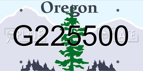 G225500 Oregon License Plate