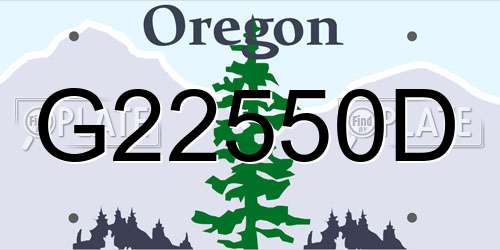 G22550D Oregon License Plate