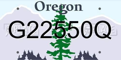 G22550Q Oregon License Plate