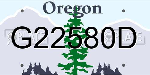 G22580D Oregon License Plate