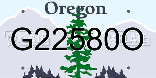 G22580O Oregon License Plate