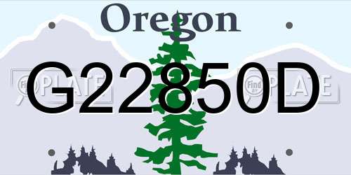 G22850D Oregon License Plate