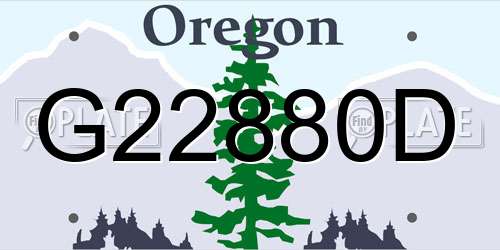 G22880D Oregon License Plate