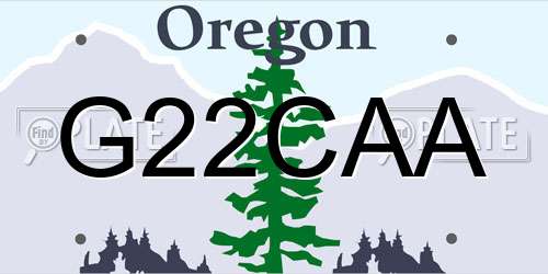 G22CAA Oregon License Plate