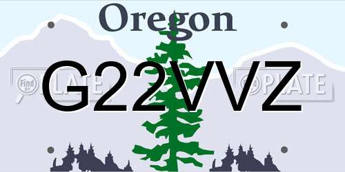 G22VVZ Oregon License Plate