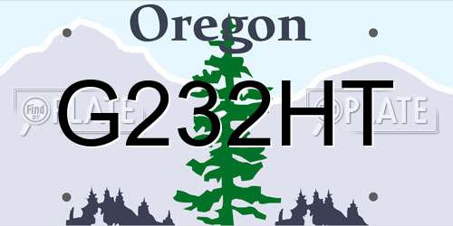 G232HT Oregon License Plate