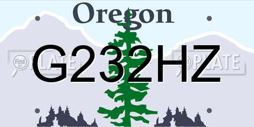G232HZ Oregon License Plate