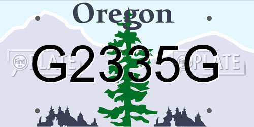 G2335G Oregon License Plate