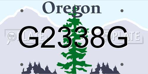 G2338G Oregon License Plate
