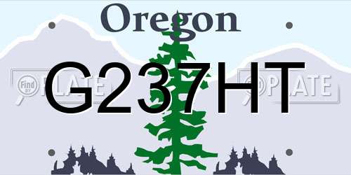 G237HT Oregon License Plate