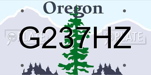 G237HZ Oregon License Plate