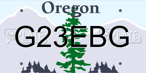 G23EBG Oregon License Plate