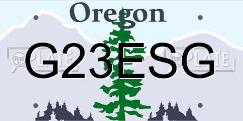 G23ESG Oregon License Plate