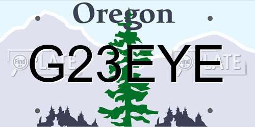 G23EYE Oregon License Plate