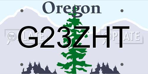 G23ZHT Oregon License Plate