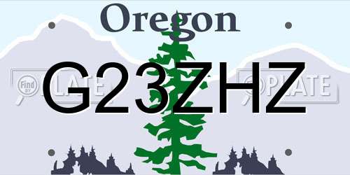 G23ZHZ Oregon License Plate