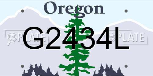 G2434L Oregon License Plate