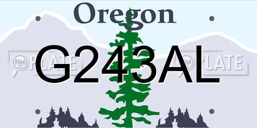 G243AL Oregon License Plate