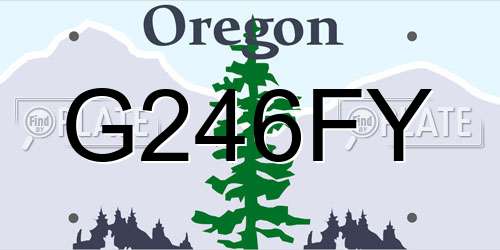 G246FY Oregon License Plate